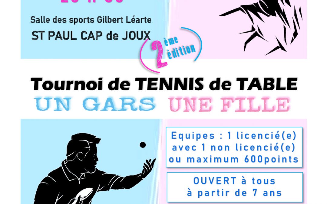 TOURNOI UN GARS UNE FILLE